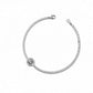 Silver 925 bracelet with pavé halo centerpiece and small link chain clasp