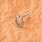 Silver-tone butterfly stud earring with pavé ring and butterfly accents, 925 finish