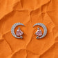 Moonlit Heart Crystal Studs - Silvorn India