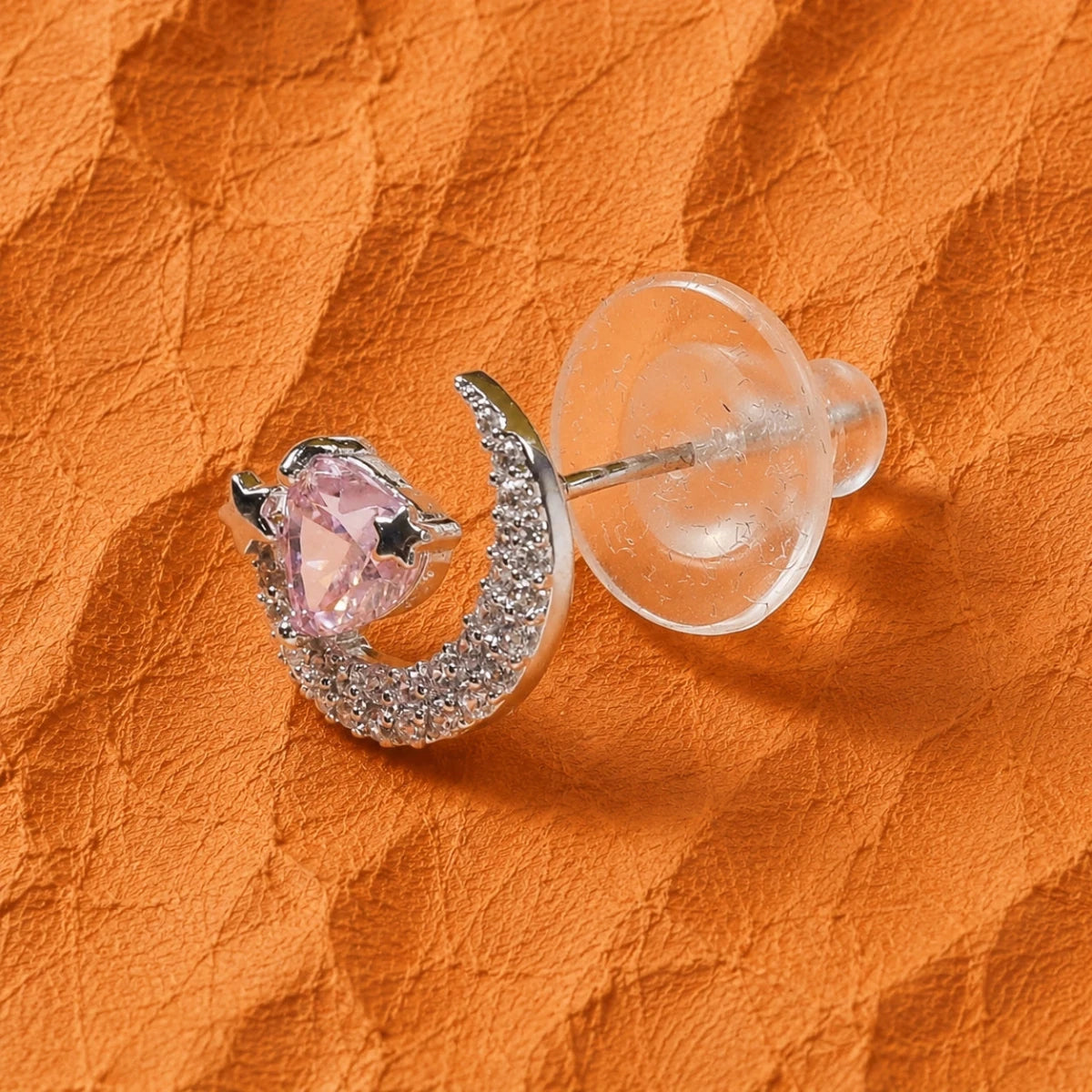 Moonlit Heart Crystal Studs - Silvorn India