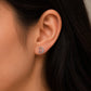 Moonlit Heart Crystal Studs - Silvorn India