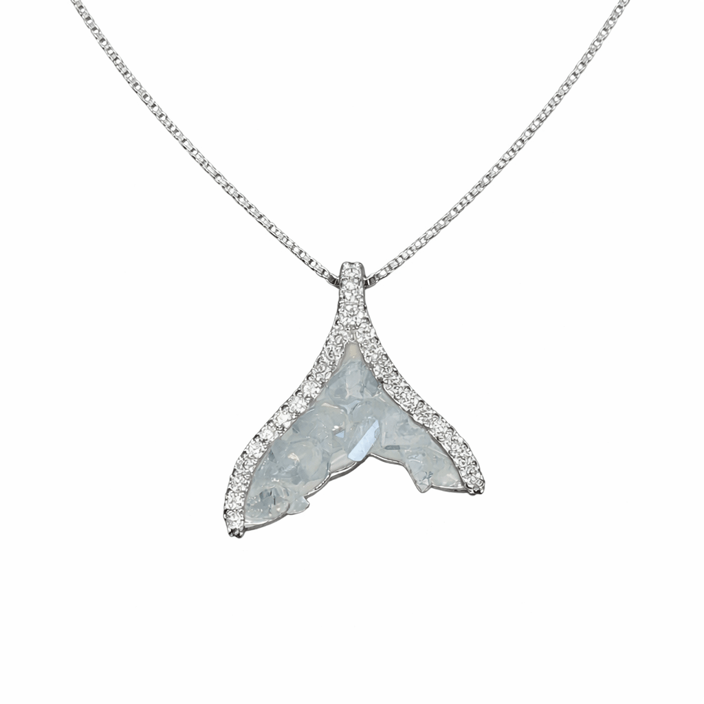 Oceanic Whale Tail Crystalline Pendant - Silvorn India