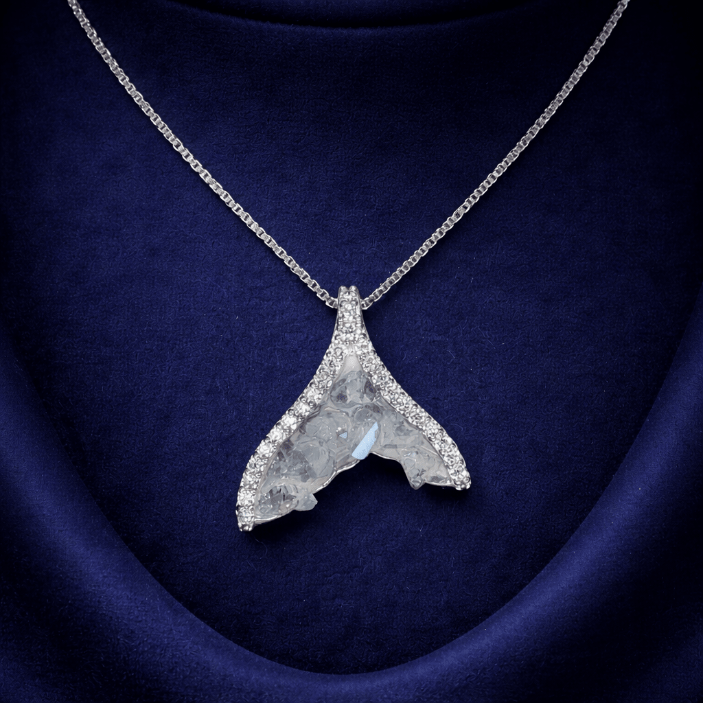 Oceanic Whale Tail Crystalline Pendant - Silvorn India