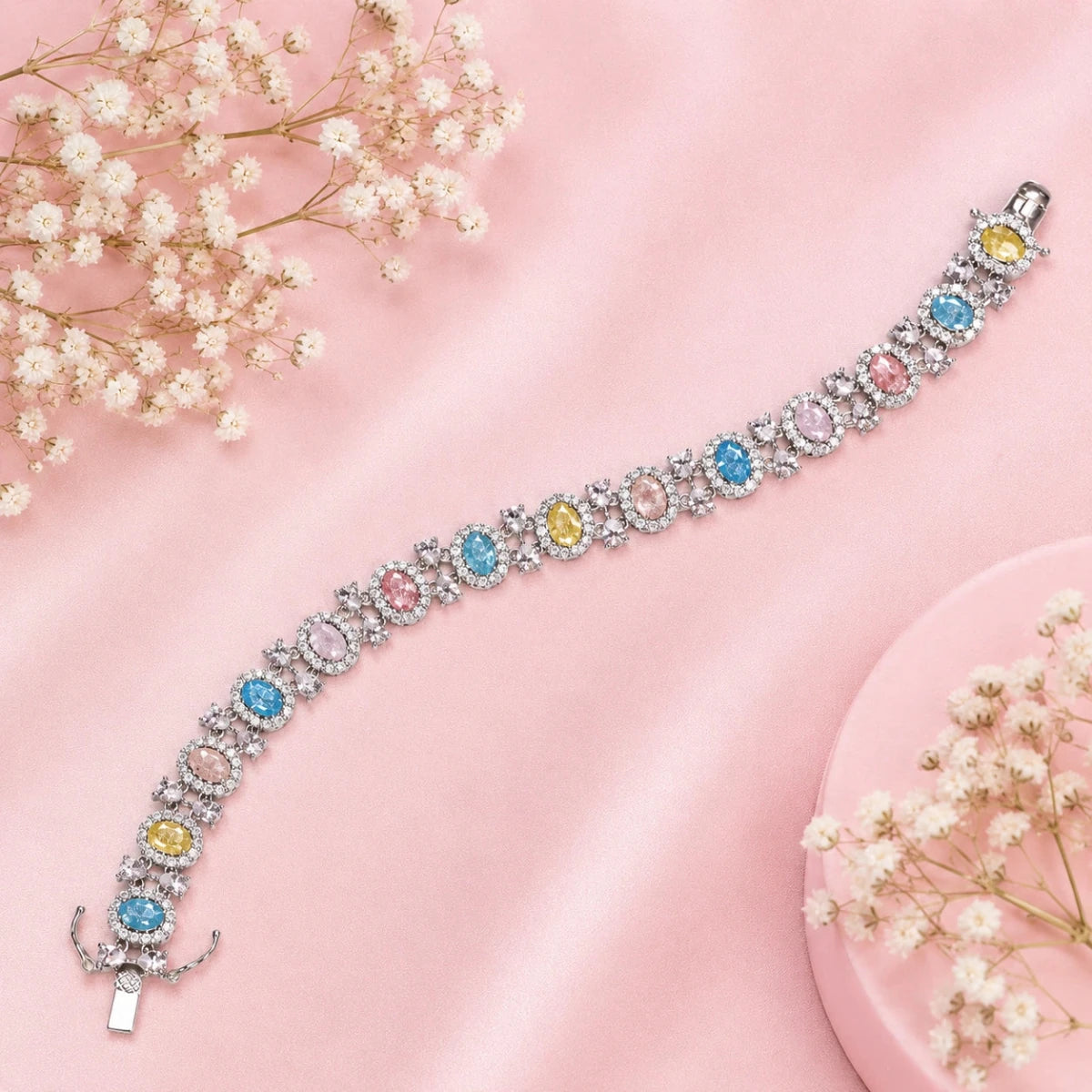 Pastel Bloom Halo Bracelet - Silvorn India