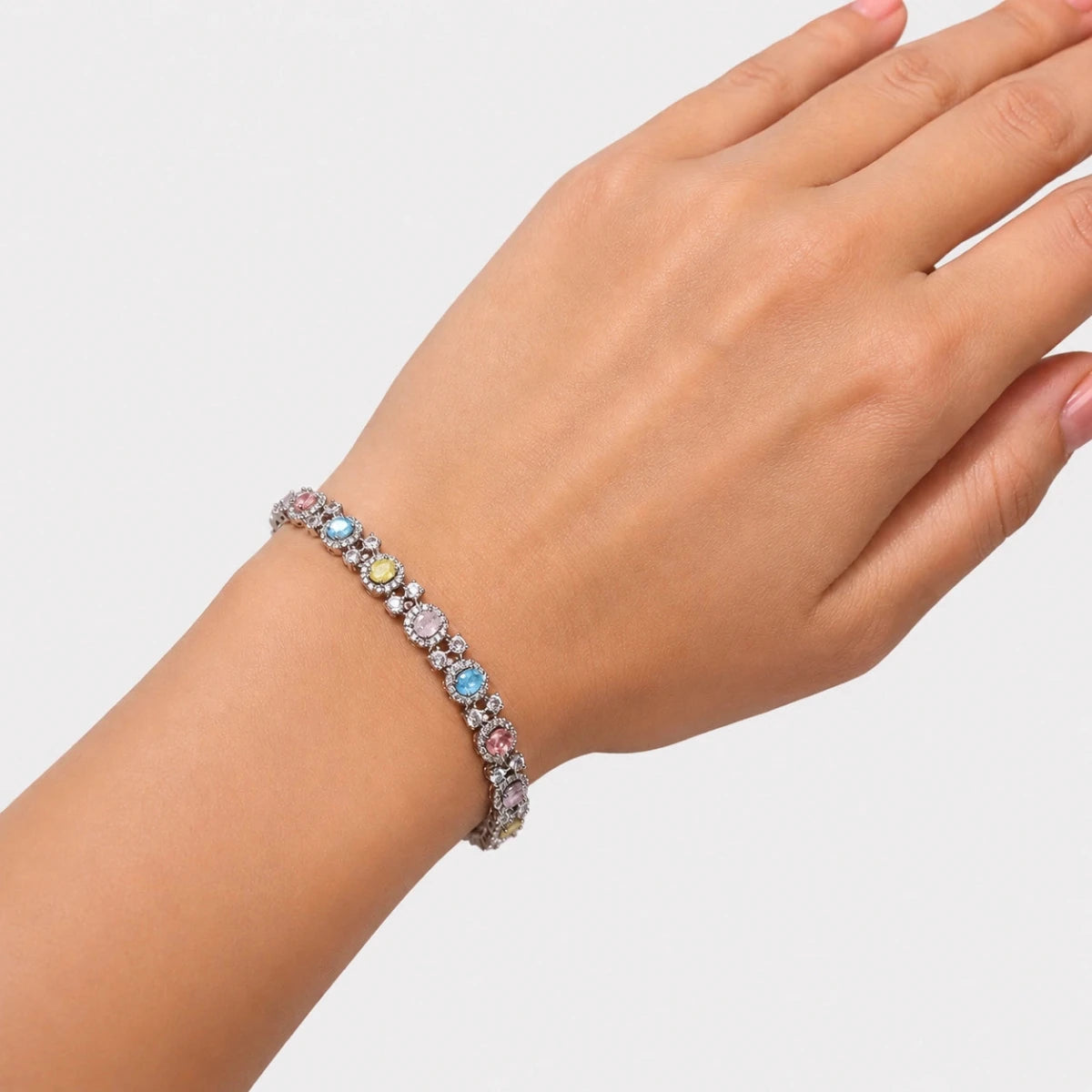 Pastel Bloom Halo Bracelet - Silvorn India