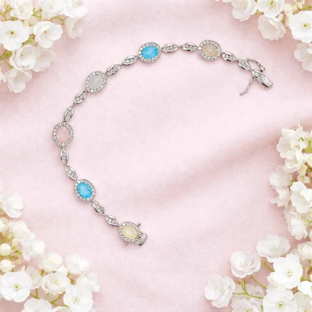 Pastel Mosaic Halo Statement Bracelet
