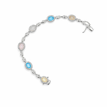 Pastel Mosaic Halo Statement Bracelet - Silvorn India