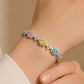 Pastel Oval Halo Floral Link Bracelet