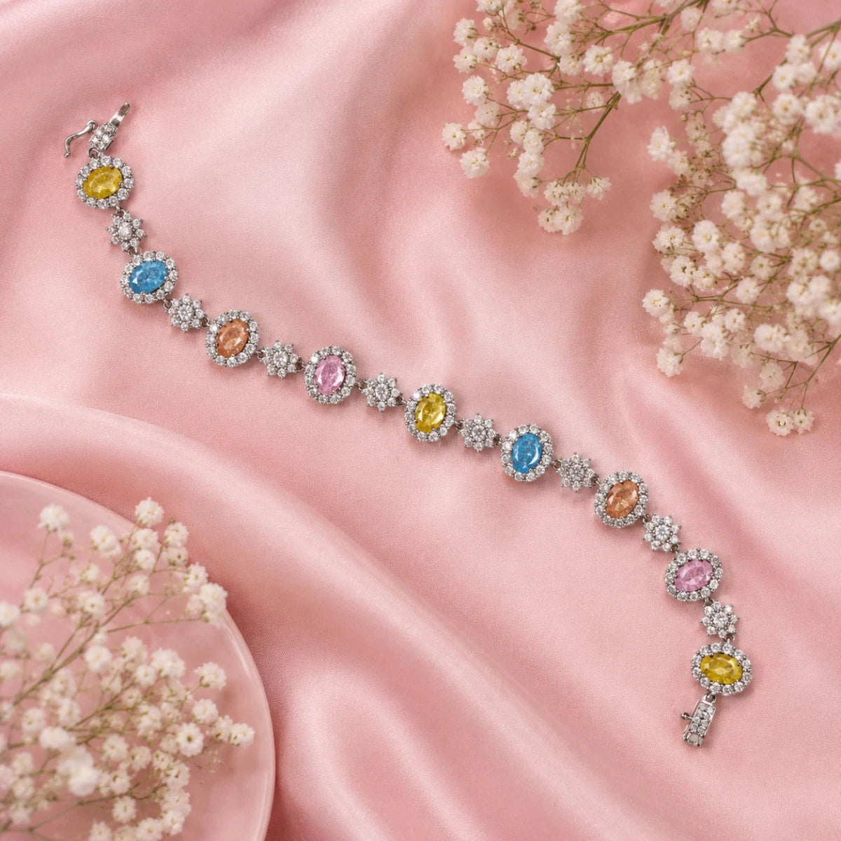 Pastel Prism Floral Bracelet - Silvorn India