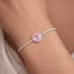 Peach Blush Oval Halo Tennis Bracelet - Silvorn India