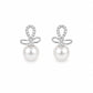 Pearl Bow Zirconia Drop Studs - Silvorn India