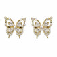 Pearl Butterfly Crystal Studs | 925 Sterling Silver - Silvorn India