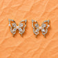 Pearl Butterfly Crystal Studs | 925 Sterling Silver - Silvorn India