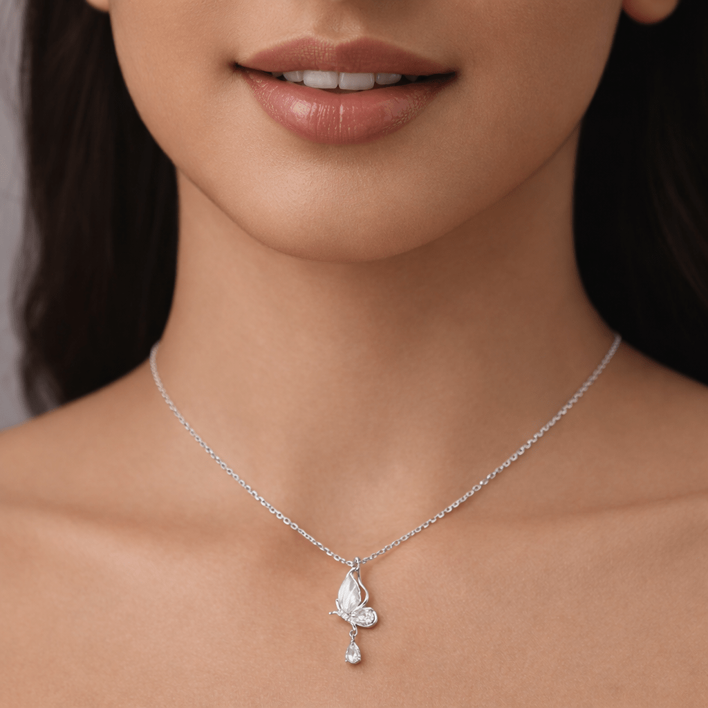 Pearl Wing Butterfly Pendant - Silvorn India
