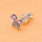 Pink Butterfly Crystal Studs - Silvorn India