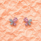 Pink Butterfly Crystal Studs - Silvorn India