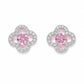Pink Crystal Floral Studs | 925 Sterling Silver - Silvorn India