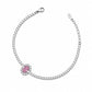 Pink Oval Solitaire Bracelet - Silvorn India