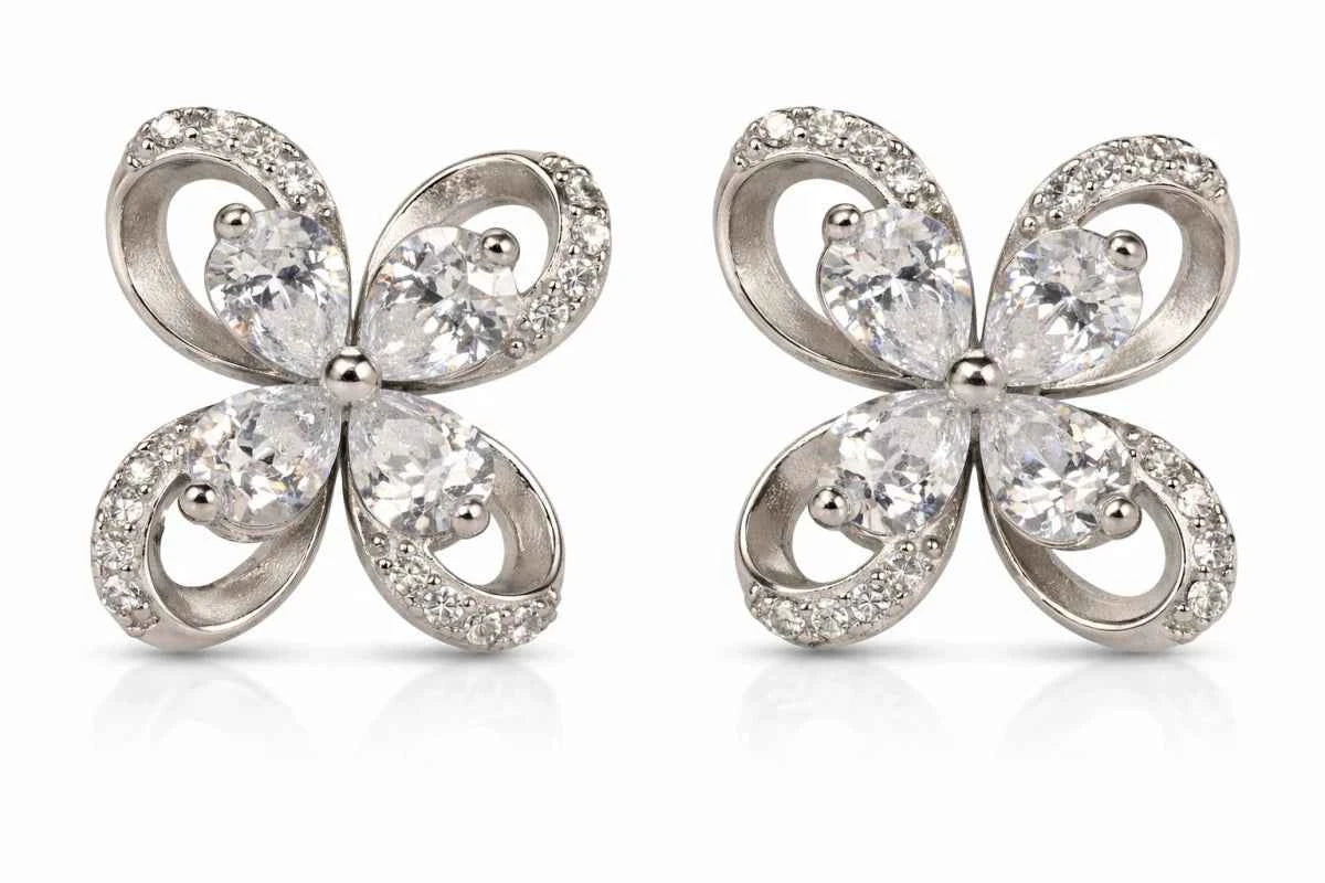 Premium    Finish Flower Stud Earrings