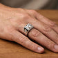 Premium Men's Silver Ring with Round Brilliant Center Stone - Silvorn India