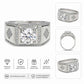 Premium Men's Silver Ring with Round Brilliant Center Stone - Silvorn India
