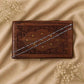 Silver 925 anklet chain on wooden tray, with small rectangular link segments