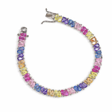 Prismatic Pear - Cut Rainbow Statement Bracelet - Silvorn India