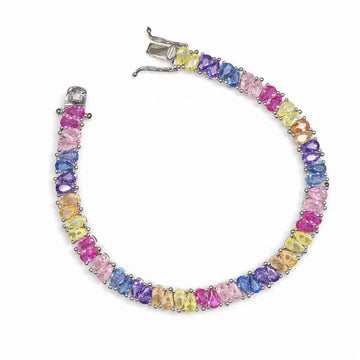 Prismatic Pear-Cut Rainbow Statement Bracelet