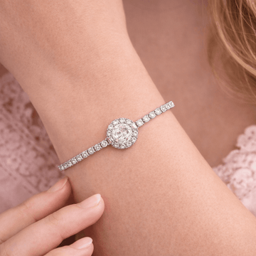 Pure Radiance Halo Tennis Bracelet - Silvorn India