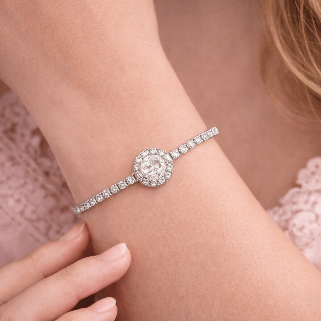 Pure Radiance Halo Tennis Bracelet - Silvorn India