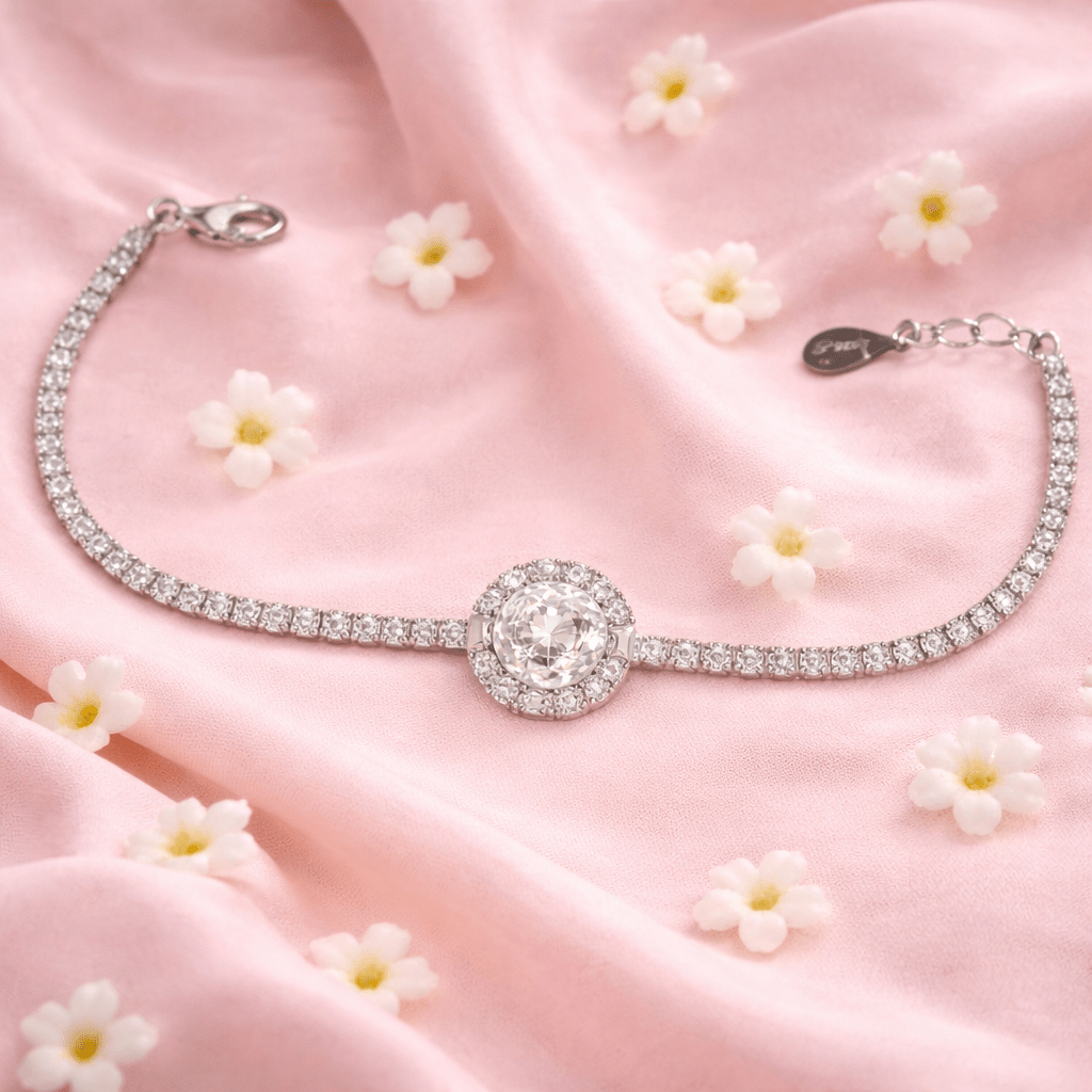 Pure Radiance Halo Tennis Bracelet - Silvorn India
