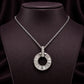 Radiant Circle Baguette Halo Pendant Necklace - Silvorn India