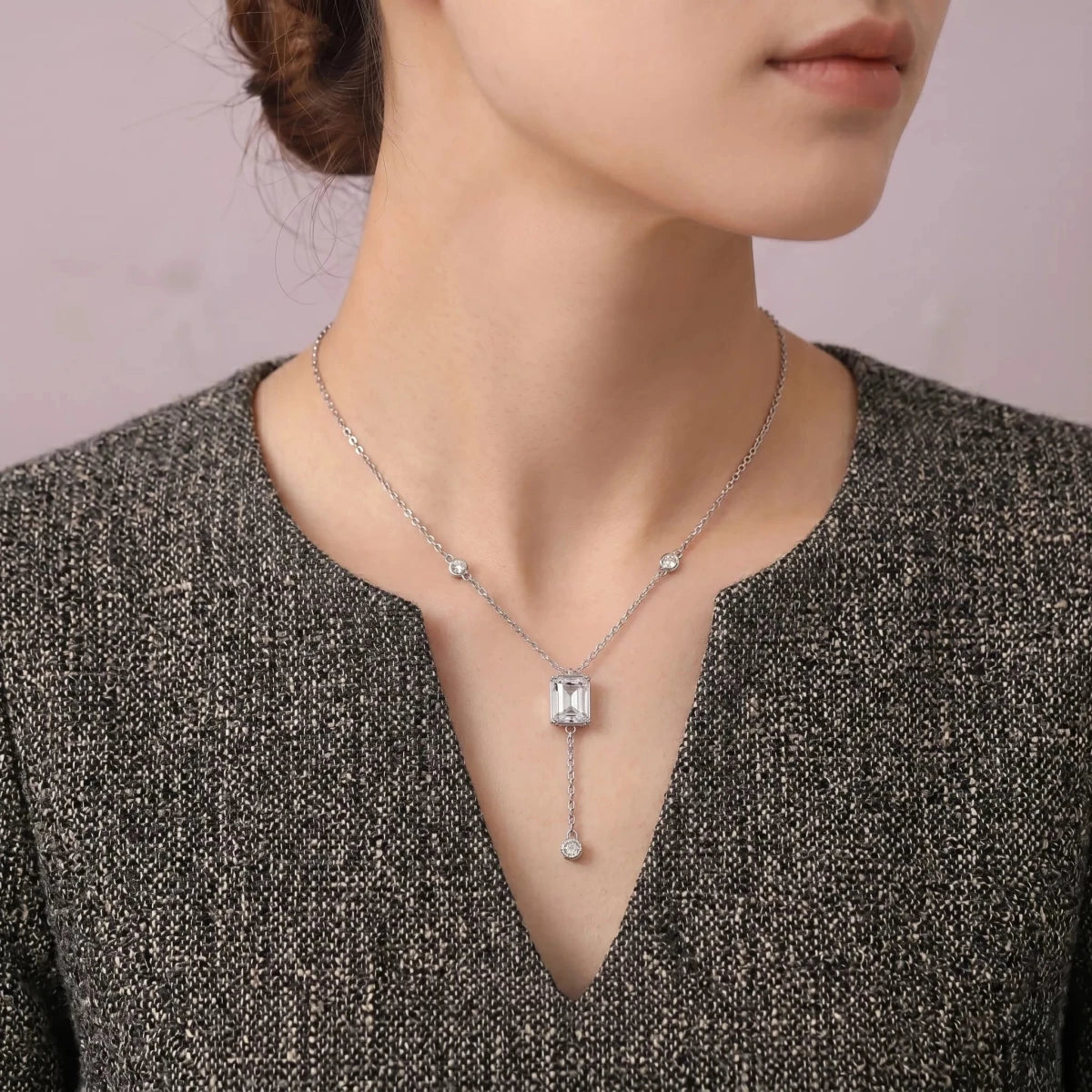 Radiant Drop Crystal Pendant Necklace - Silvorn India