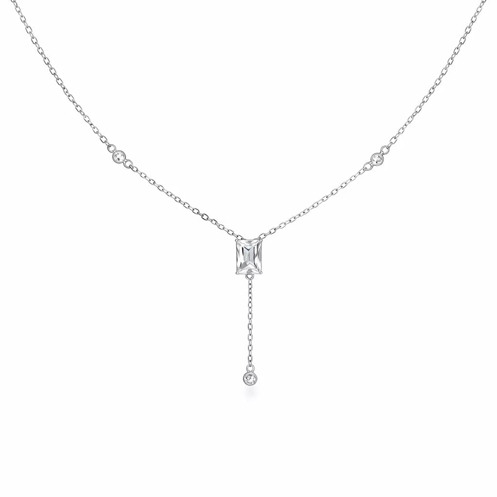 Radiant Drop Crystal Pendant Necklace - Silvorn India