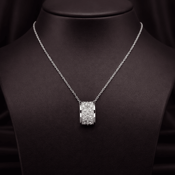 Radiant Pave Cylinder Pendant Necklace - Silvorn India