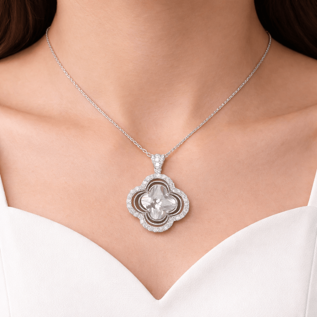 Radiant Quatrefoil Halo Pendant - Silvorn India