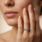 Radiant Silver Zirconia Bridal Ring Set with Curved Stack Band - Silvorn India