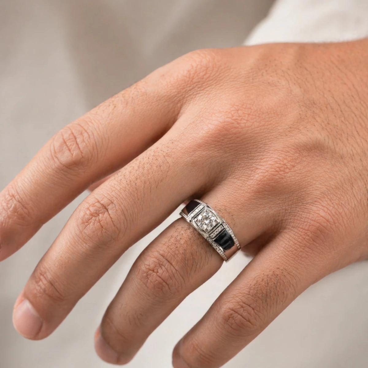 Regal Edge Sterling Statement Ring - Silvorn India