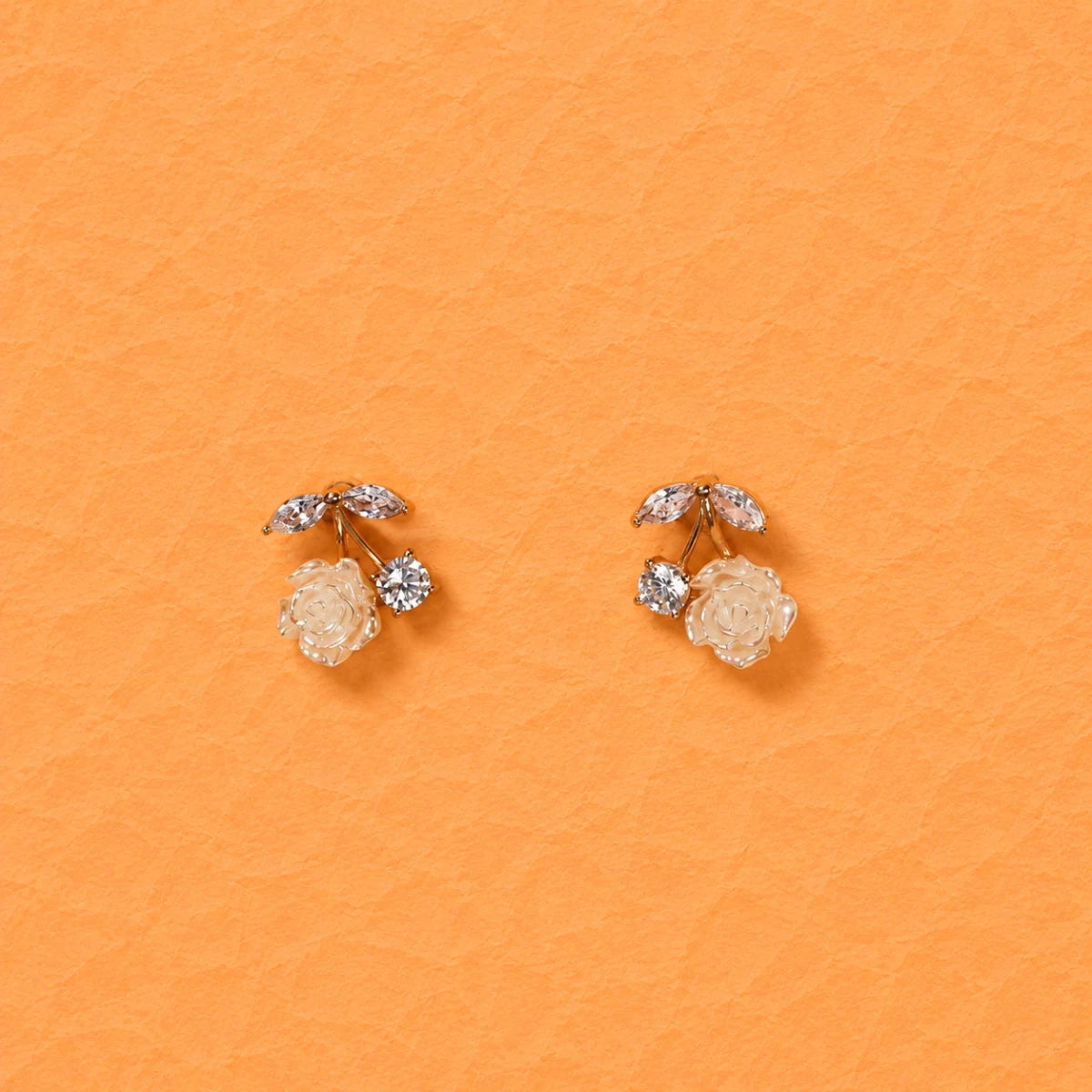 Rose Blossom Crystal Studs | 925 Sterling Silver - Silvorn India