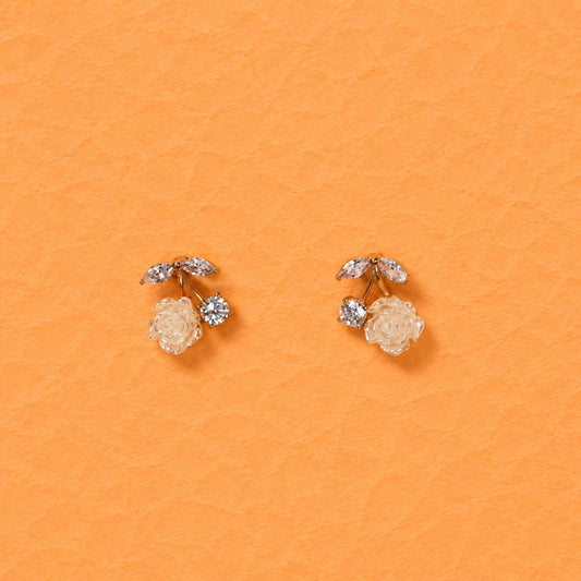 Rose Blossom Crystal Studs | 925 Sterling Silver - 925 Silver Jewelery