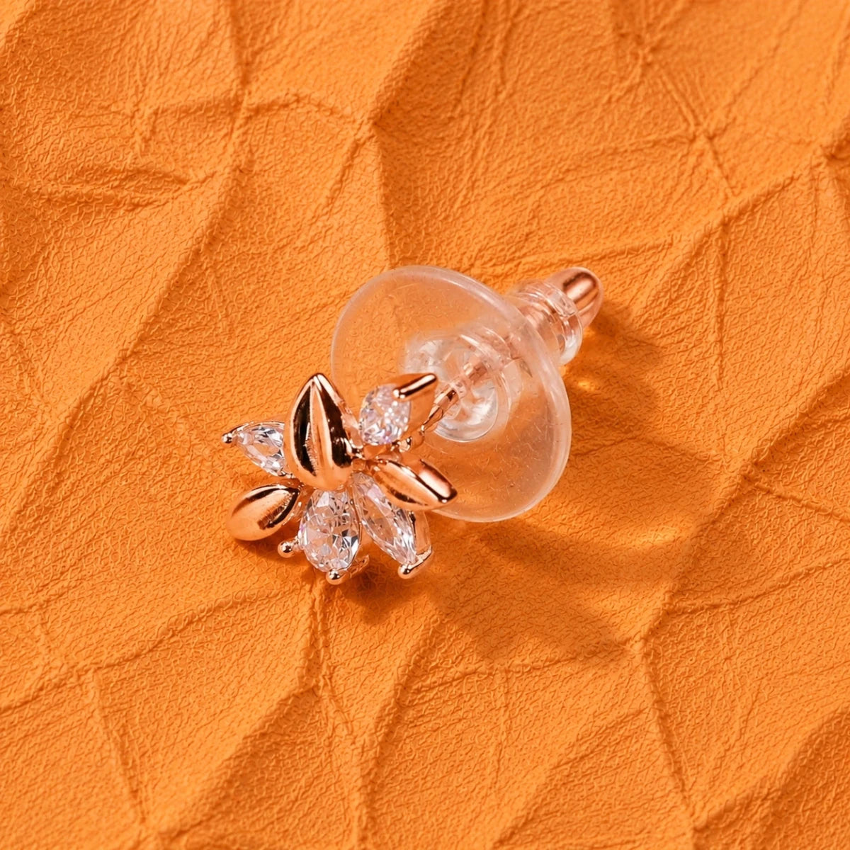 Rose Gold Blossom Crystal Studs - Silvorn India