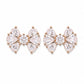 Rose Gold Crystal Bow Studs - Silvorn India