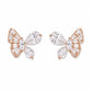 Rose Gold Crystal Butterfly Studs - Silvorn India