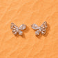 Rose Gold Crystal Butterfly Studs - Silvorn India