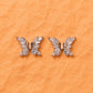 Rose Gold CZ Butterfly Studs - Silvorn India