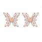 Rose Gold CZ Butterfly Studs - Silvorn India