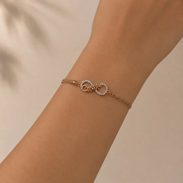 Rose Gold Eternal Knot Bracelet - Silvorn India