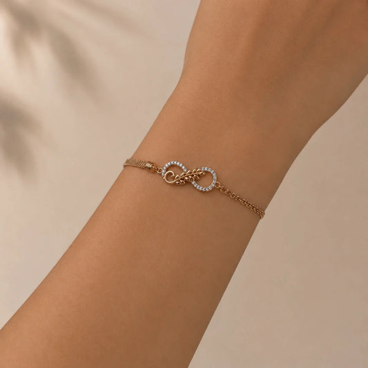 Rose Gold Eternal Knot Bracelet - 925 Silver Jewelery