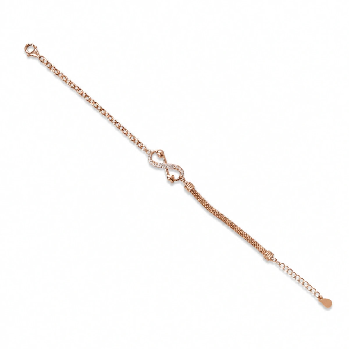 Rose Gold Infinity Drape Bracelet - Silvorn India