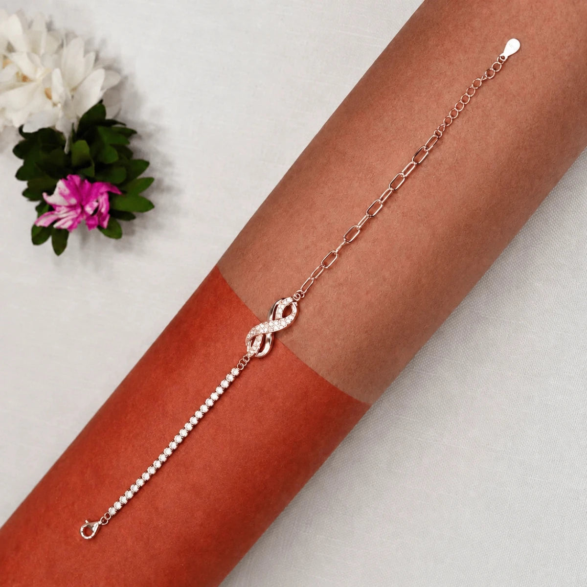 Rose Gold Infinity Luxe Bracelet - Silvorn India